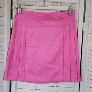 Lilly Pulitzer white label pink pleated open front girls skort 12